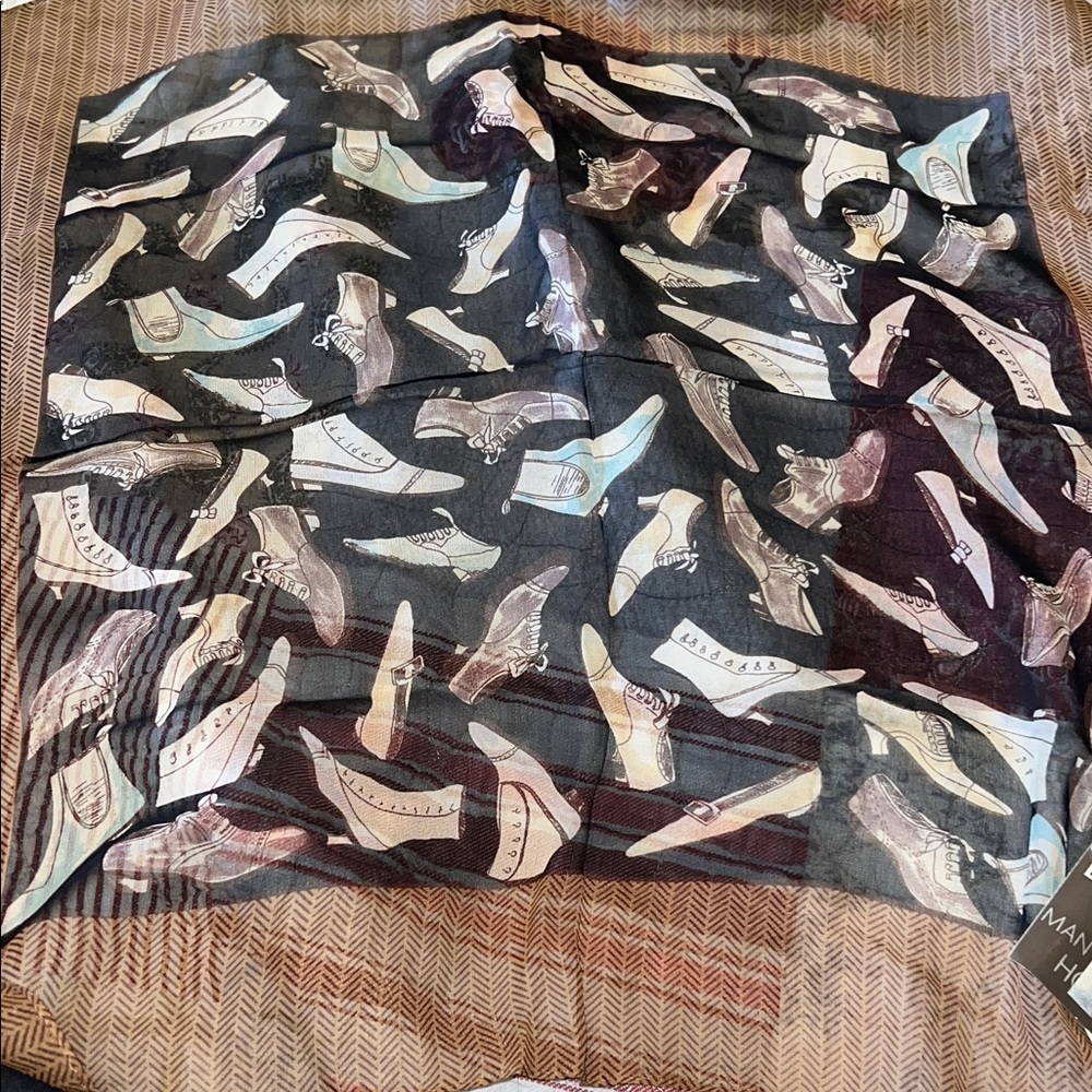 NWT Echo silk scarf square shoes Nordstrom 22”
